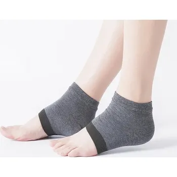 Kosmetika na nohy Hydratační gelové ponožky na suché a popraskané paty - Tmavě šedá