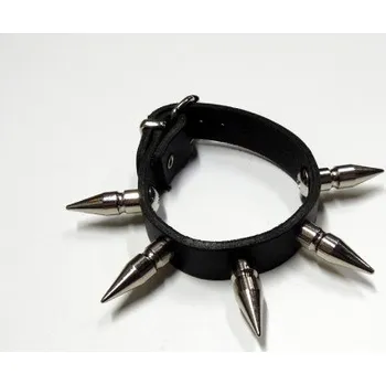 Náramek Kožený náramek stahovák s hroty jednořadý STX-WB31 Velikost: UNI