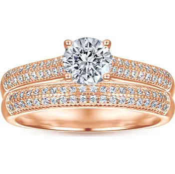 Prsten Dva elegantní stříbrné prstýnky ROSE GOLD Velikost prstenu: 9 (EU: 59-61) Ag 925; ≤4,7 g.