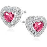 LUNICA Stříbrné náušnice ČERVENÉ SRDCE 0036 Ag 925; ≤2,1 g.