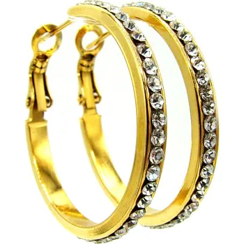 Náušnice Steel Jewelry Náušnice KRUHY GOLD 30 mm Chirurgická ocel NS240251 dárkové balení zdarma