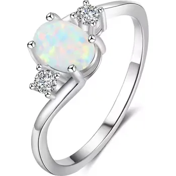 Prsten Stříbrný prstýnek BÍLÝ OPÁL Velikost prstenu: 7 (EU: 54-56) Ag 925; ≤1,6 g.