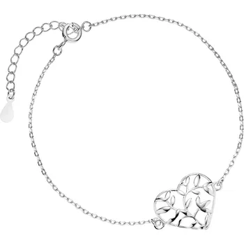 Náramek Stříbrný náramek SRDCE S LÍSTKY Ag 925; ≤1,3 g.