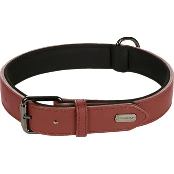 Obojek pro psa Flamingo Binti Kožený obojek s neoprenem Červená XL