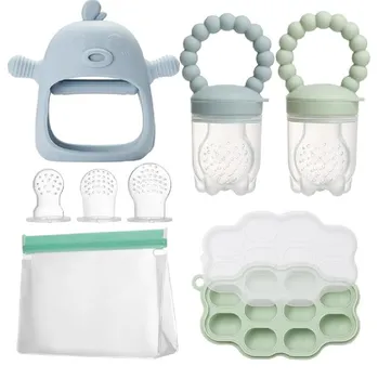 dětská jídelní sada Sada na krmení a kousání pro miminko - ZELENÉ (Značka: WEST STORY)