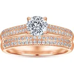 Dva elegantní stříbrné prstýnky ROSE GOLD Velikost prstenu: 8 (EU: 57-58) Ag 925; ≤4,7 g.