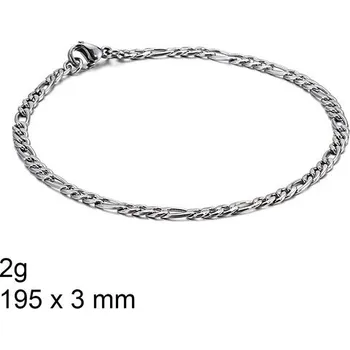 Náramek Ocelový náramek - Figaro - 195 x 3 mm