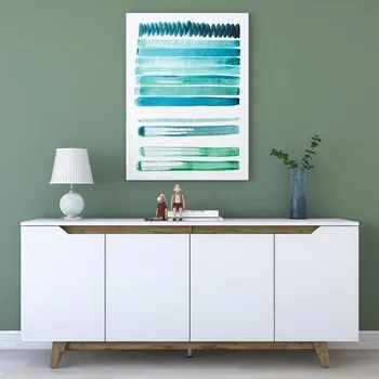 přebalovací pult a komoda Casarredo Komoda 4-dveřová LEVEN bílá/ořech