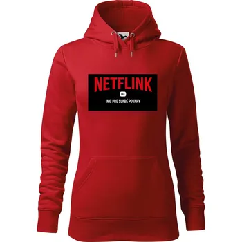 Dámská mikina DOBRÝ TRIKO Dámská mikina s potiskem Netflink Velikost dámské mikiny: XL, Barva: Červená