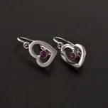Goldpoint Dětské náušnice rubín srdíčka Váha: 1.25 g