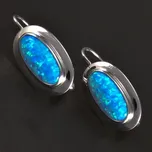 Goldpoint Stříbrné náušnice s modrým opálem ovál Varianta: stříbrné náušnice