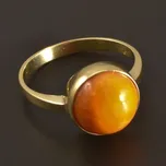 Goldpoint Zlatý prsten přírodní oranžový korál Velikost: 56, Váha: 2.80 g