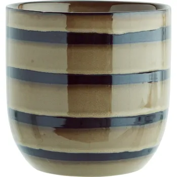 Obal na květináč MADAM STOLTZ Keramický obal na květiny Dijon/Black 18 cm