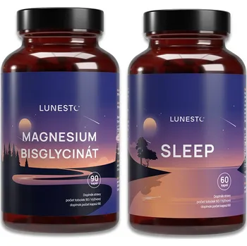 Přípravek na podporu paměti a spánku Lunesto Sleep 60 kapslí & Lunesto Magnesium Bisglicinát 90 kapslí Zvýhodněné balení