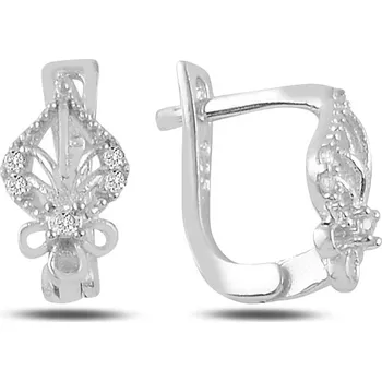 Náušnice Klasické stříbrné náušnice se zirkony Ag 925; ≤1,5 g.