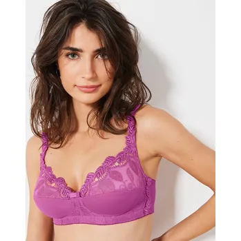 Podprsenka Podprsenka Rima zn. Confidence Lingerie z mikrovlákna a krajky, bez kostic purpurová 70B