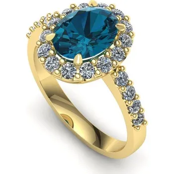 Prsten Prsten s topazem London blue a brilianty PK 21006 Materiál: Červené zlato 14kt, Velikost: 63