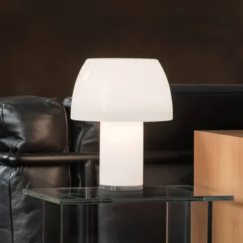 Venkovní osvětlení Nemo LED dobíjecí stolní lampa Lorosae, bílá, sklo, IP54, USB LED 3,6 W celkem - Doprava zdarma