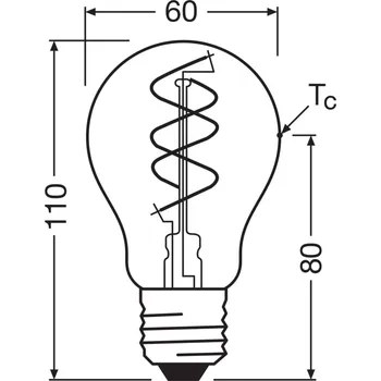 Lampička OSRAM LED Vintage E27 8W 2 200K Spiral Filament clear dim Čirá / transparetní