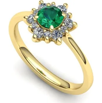 Prsten Prsten se smaragdem a brilianty PK21002 Materiál: Červené zlato 14kt, Velikost: 57