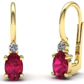 Přívěsek Náušničky s rubínem a brilianty NK210014 Materiál: Červené zlato 14kt