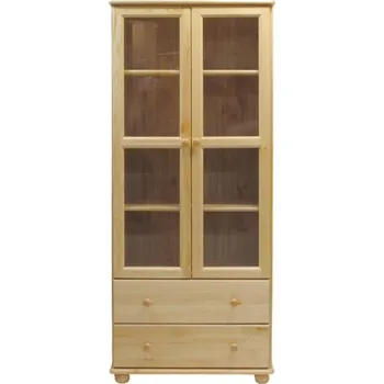 regál Policový regál - vitrína z masivu borovice 68 90/190/42 cm