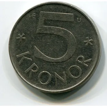 ŠVÉDSKO. 5 kronor 1982. KM-853