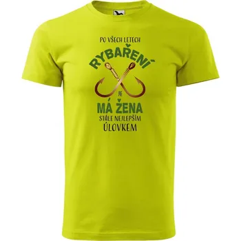 Pánské oblečení DOBRÝ TRIKO Pánské tričko s potiskem Nejlepší úlovek Velikost: 2XL, Barva: Limetková