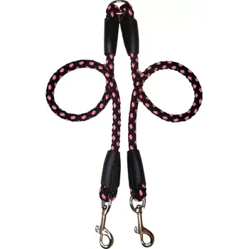 Vodítko pro psa Palkar vodítko rozdvojka pro psy 50 cm x 14 mm černo-růžová