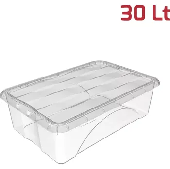 Úložný box RecaPlast ÚLOŽNÝ BOX 30 l (BOX úložný transtarentní s víkem 30L)