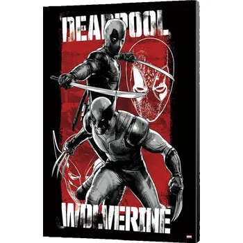 Plakát Dřevěný obraz na zeď Marvel Deadpool & Wolverine - 03 Maximum Effort 35 x 50 cm