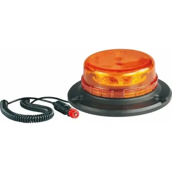 Žárovka LED maják, 12-24V, 12x LED oranžový, magnet, ECE R65 R10