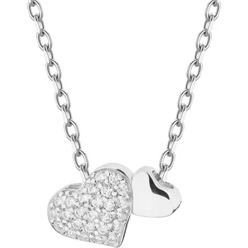 Náhrdelník Stříbrný náhrdelník se zirkony - srdce - AP538-7101