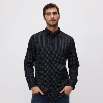 Reserved - Košile slim fit s vysokým podílem bavlny - černý - 020CZ-99X - 020CZ-99X-S