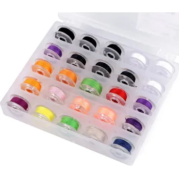 Příslušenství k šicímu stroji krabička na cívky - 25ks cívek+nitě pro stroje Veritas