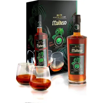 Rum Malteco 15 let Reserva Maya + 2x sklo 0,7 l