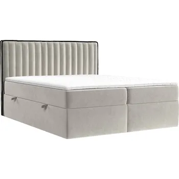 Postel Maison de Rêve Béžová sametová postel boxspring PILLAR 200 x 200 cm
