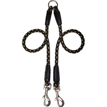 Vodítko pro psa Palkar vodítko rozdvojka pro psy 50 cm x 14 mm černo-béžová