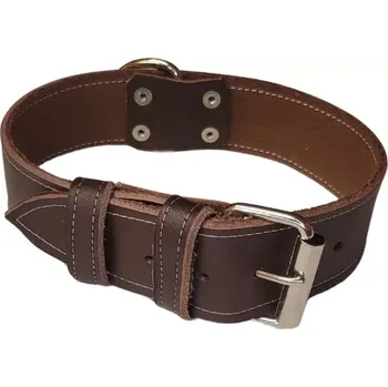 Obojek pro psa Palkar obojek z kůže hlazenice pro psy 60 cm x 40 mm hnědý