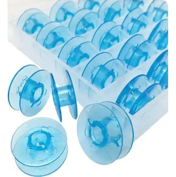 Příslušenství k šicímu stroji krabička na cívky + 25ks cívek úzké (Veritas, Pfaff)