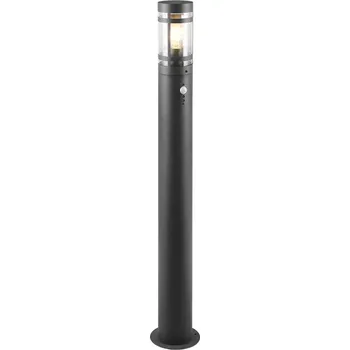 Venkovní osvětlení Trio Leuchten R41719142 PALOMA - Venkovní stojací lampa s čidlem v antracitové barvě, 1 x E27, IP44, 100cm (Šedé stojací svítidlo na zahradu s pohybovým čidlem IP44)