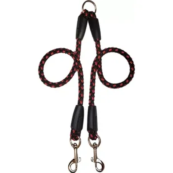Vodítko pro psa Palkar vodítko rozdvojka pro psy 50 cm x 14 mm černo-červená