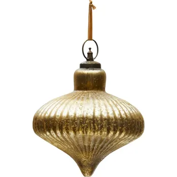 Vánoční ozdoba Zlatá skleněná vánoční ozdoba Kave Home Raj 20 cm