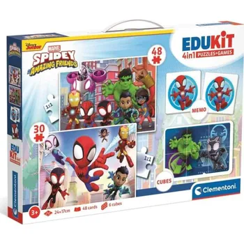 Desková hra CLEMENTONI Edukit soubor her 4 v 1 Marvel Spidey