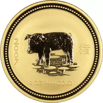Perth Mint Zlatá investiční mince Rok Vepře 10 Oz | Lunar I | 2007 | 311,1 g