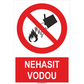Nehasit vodou ISO 7010 samolepící vinylová fólie 300x200 mm