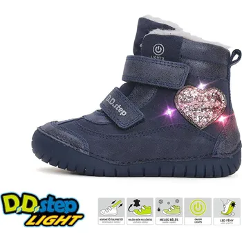 Dětská treková obuv D.D.step dívčí zimní obuv W050-42707EM Barva: modrá, Velikost: 29