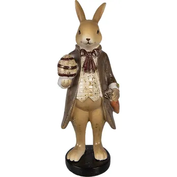 Bytová dekorace Clayre & Eef - Dekorativní figurka králíka s vajíčkem 6PR4111