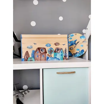 DŘEVĚNÉ PRODUKTY NA ZAKÁZKU - bedny / boxy/ pastelkovníky/ krabičky/ pokladničky - ručně malovaný originál Typ produktu a velikost: Bedna podlouhlá Cena dle ceníku - motiv a barevnost na domluvě