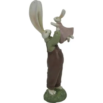 Clayre & Eef - Dekorativní figurka králičího taťky s králíčkou 6PR3566